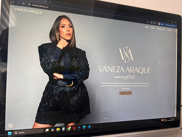 kit negocio Pagina web para maquilladora profesional el caso de Vaneza Makeup